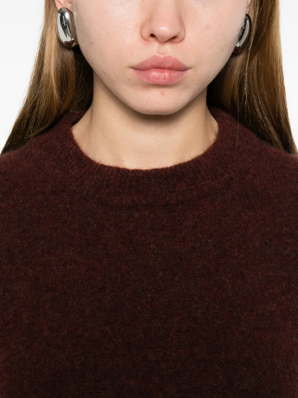 Filippa K Crew-neck Sweater In Burgundy