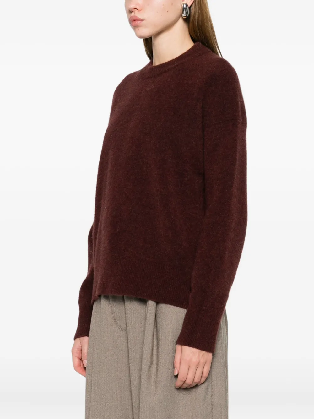 Filippa K Crew-neck Sweater In Burgundy