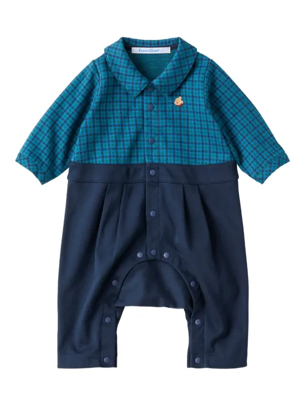 Familiar チェック ロンパース | ブルー | FARFETCH JP