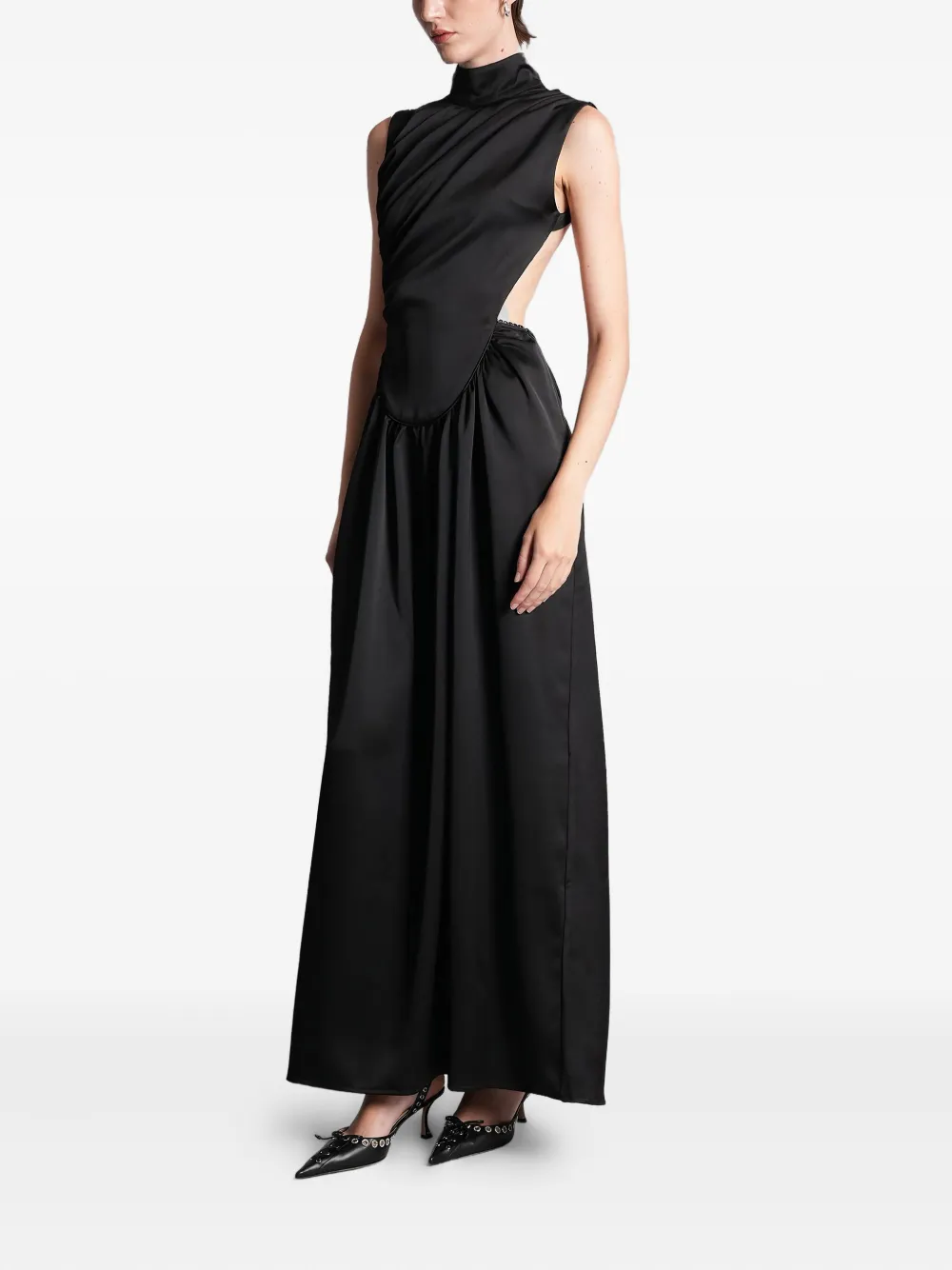 Siedres Open-back Max Dress In Black