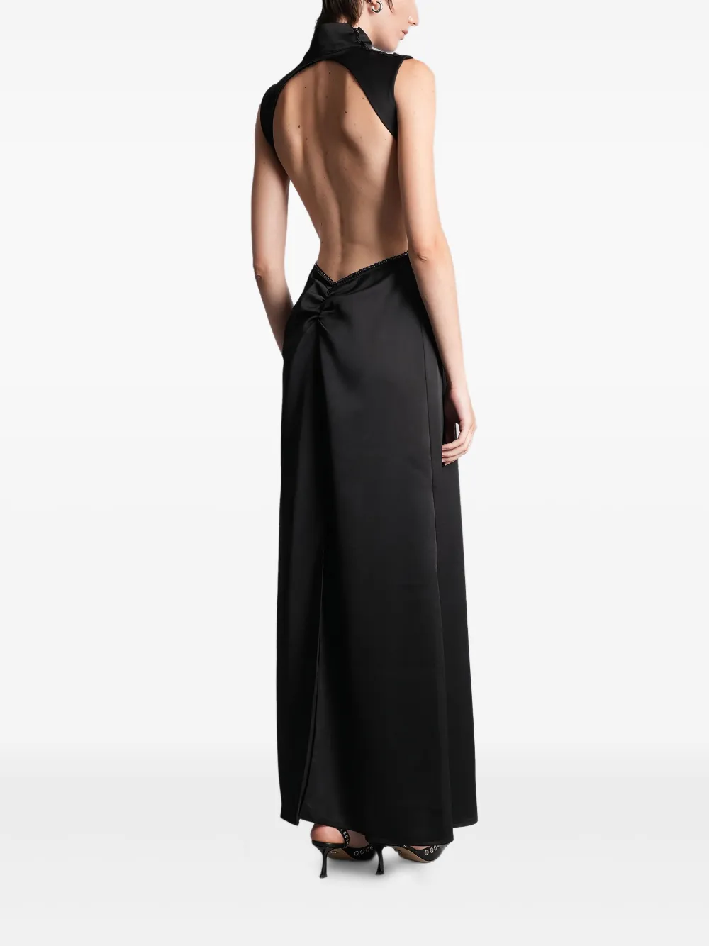 SIEDRES Maxi-jurk met open rug Zwart