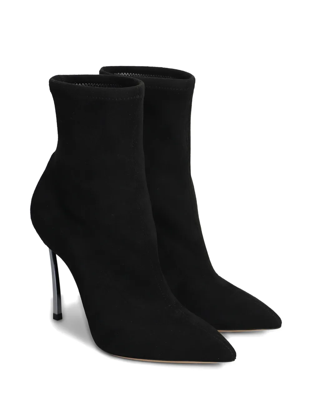 Casadei 100mm Pointed Boots In Black
