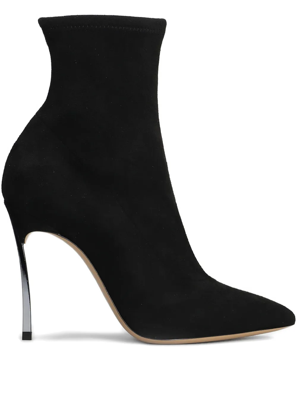 Casadei 100mm Pointed Boots In Black