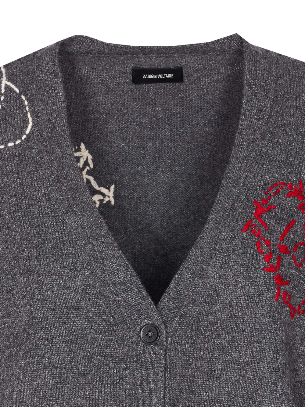 Zadig&Voltaire Mirkaz kasjmier vest met V-hals Grijs