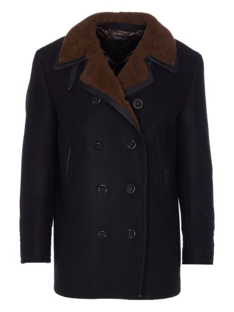 TOM FORD double-breasted shearling peacoat