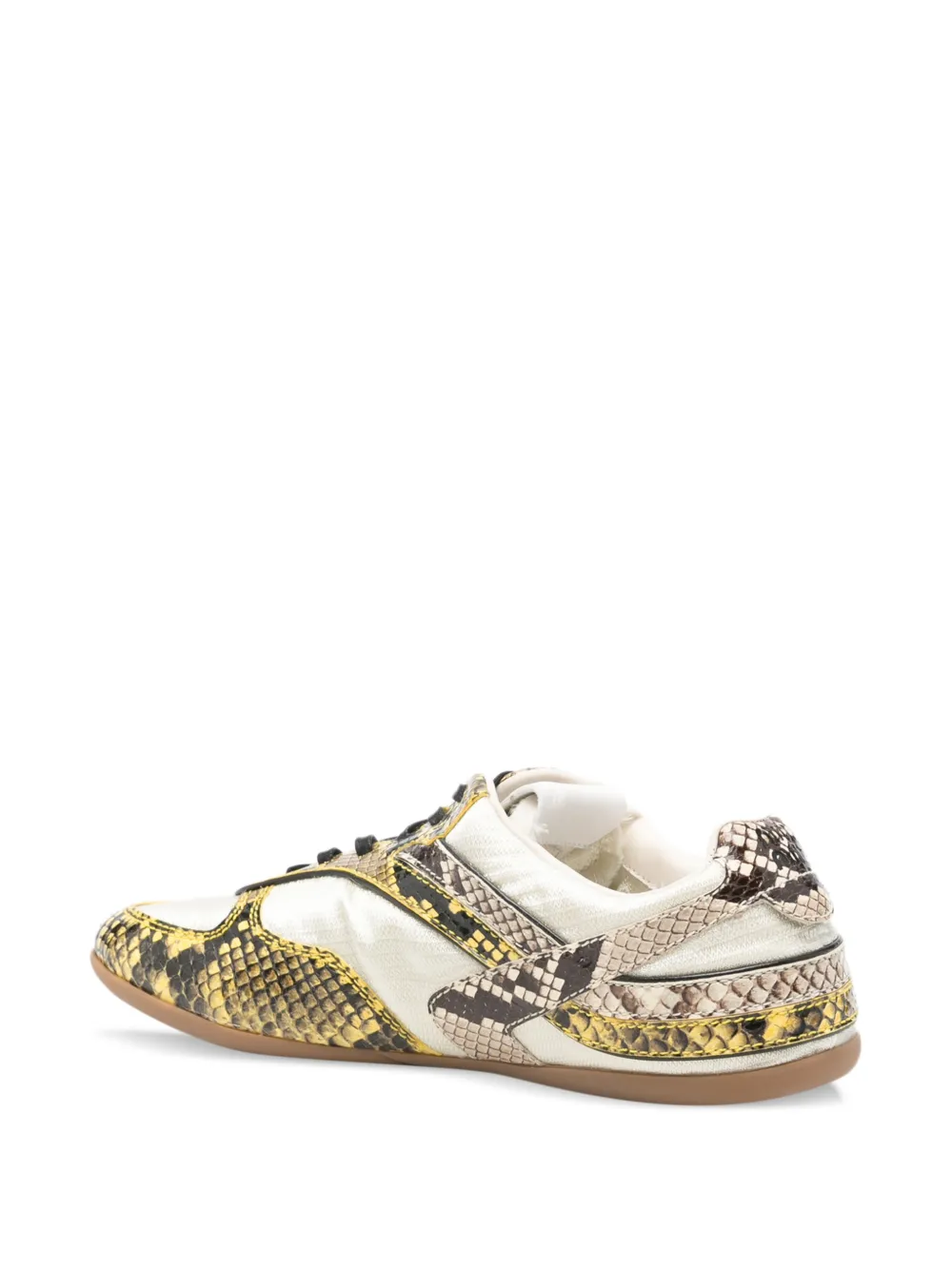 Miu Sneakers met slangen-effect Beige