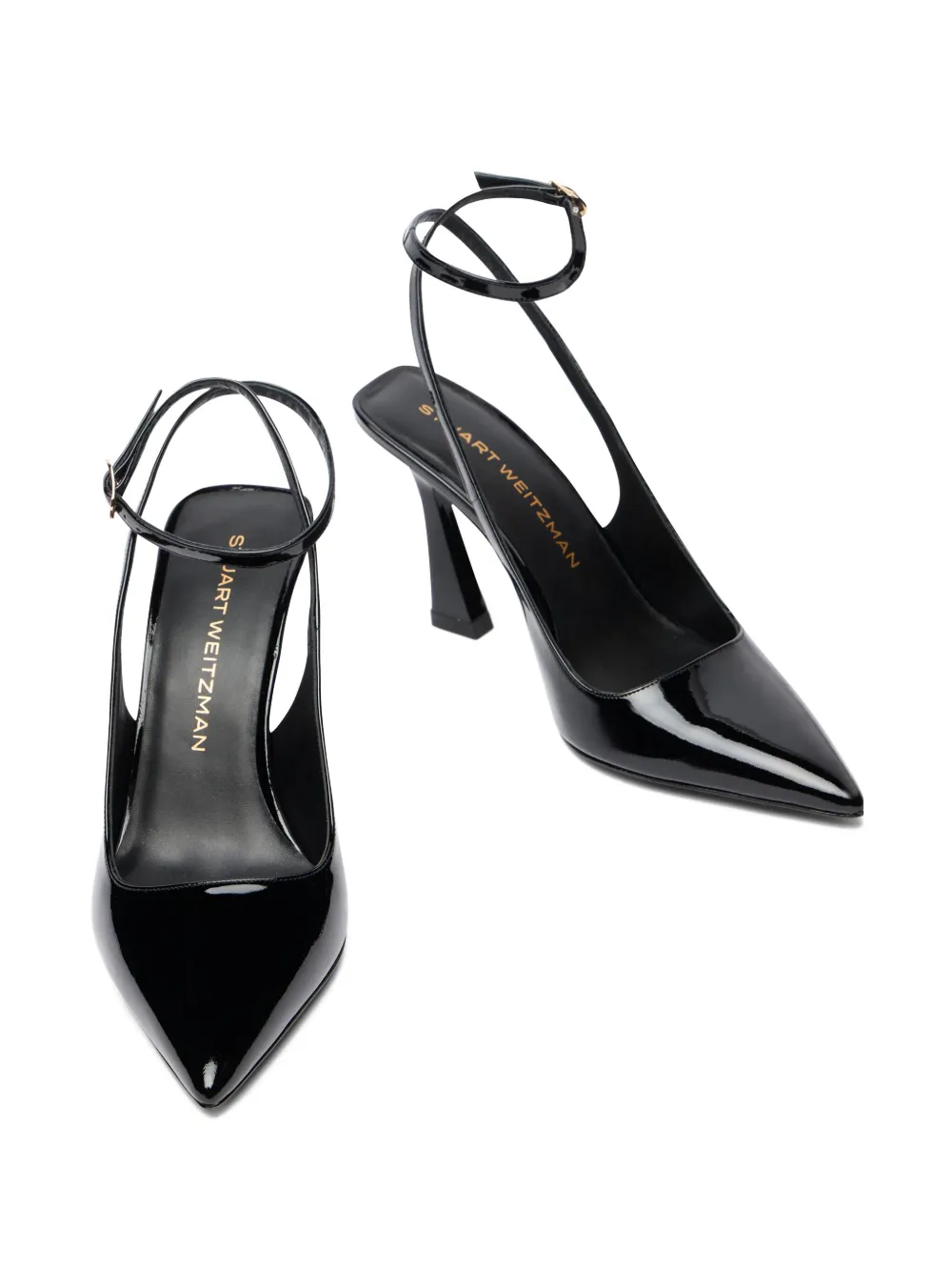 Stuart Weitzman 85 mm Vinnie pumps met bandje Zwart