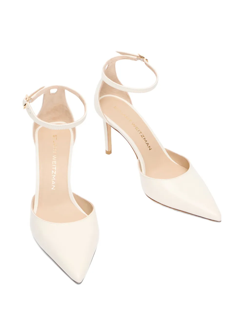 Stuart Weitzman Stuart 85mm Pointed-toe Pumps In Neutral