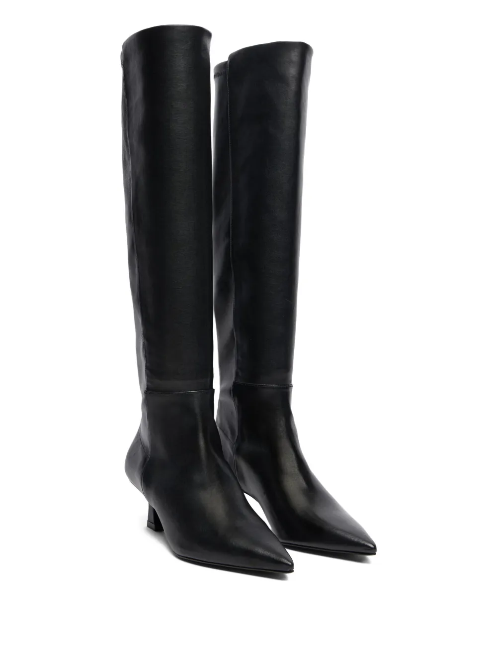 Stuart Weitzman 50mm 5050 Vinnie Sculptural-heel Boots In Black
