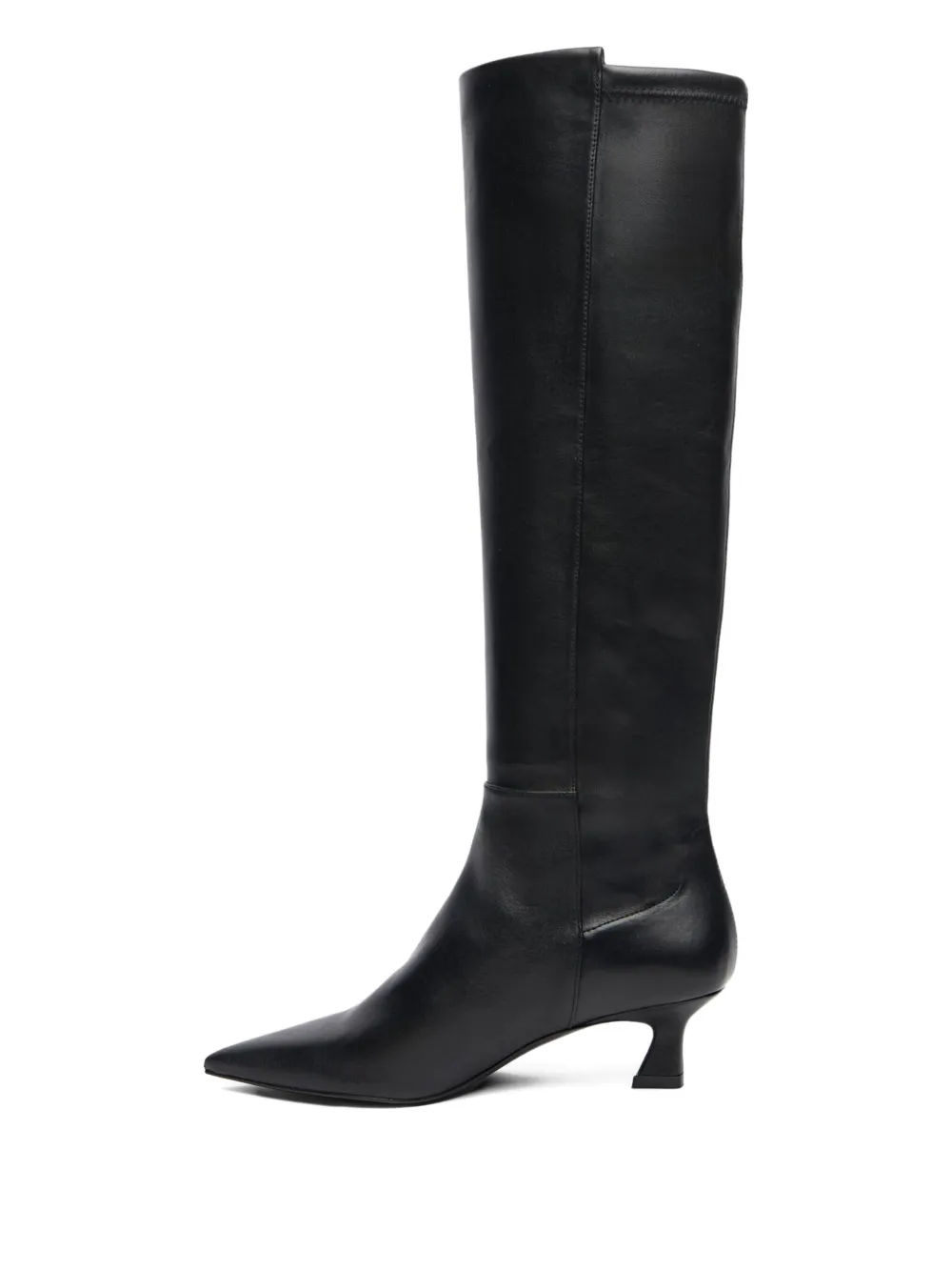 Stuart Weitzman 50mm 5050 Vinnie Sculptural-heel Boots In Black