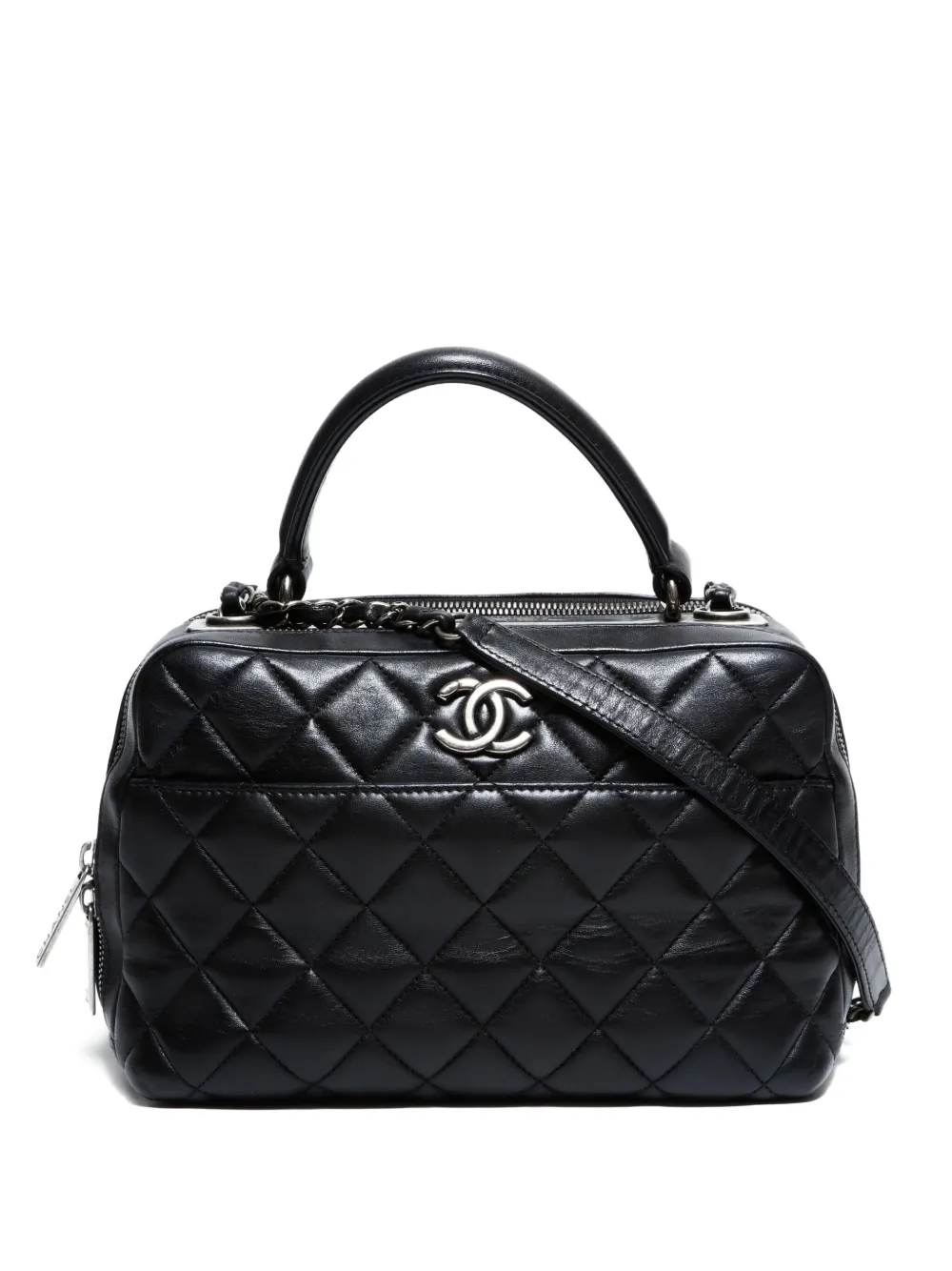 CHANEL Pre-Owned 2016-2017 diamond-quilted tote bag - ブラック CHANEL Pre-Owned 2016-2017 diamond-quilted tote bag - ブラック