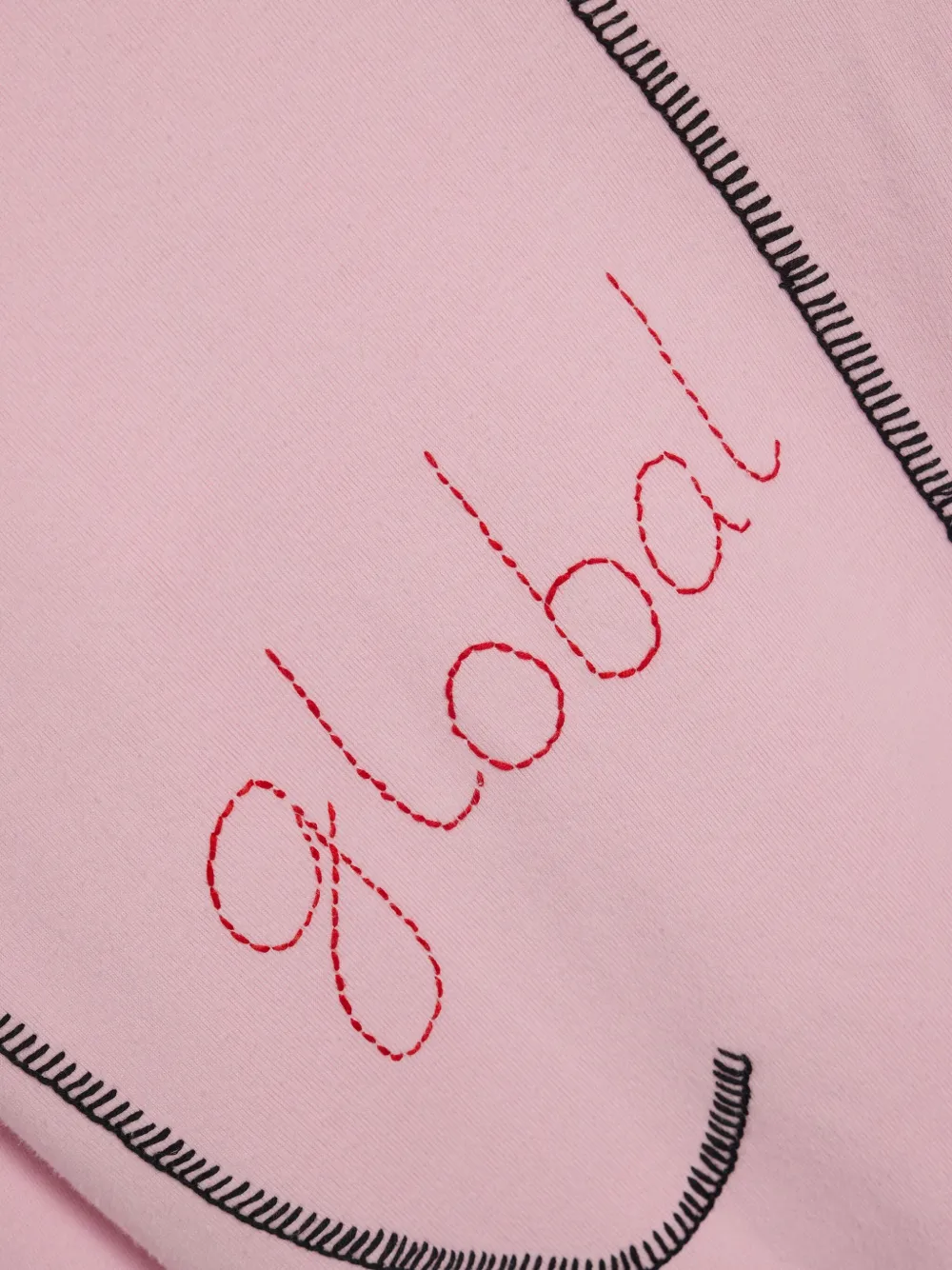 embroidered global Hoodie