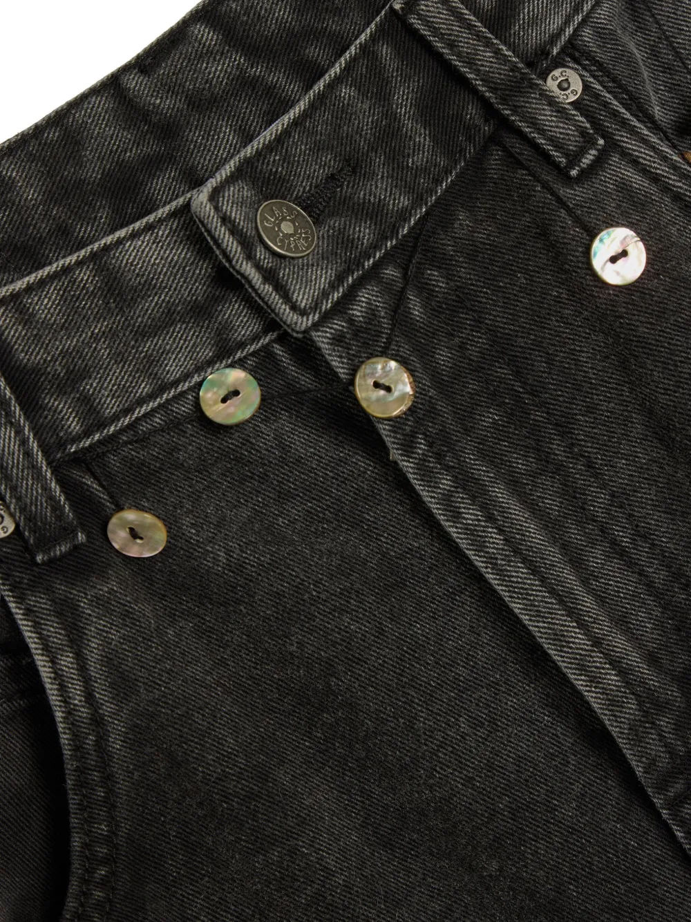 Glass Cypress Buttons Hanging Jeans In Black