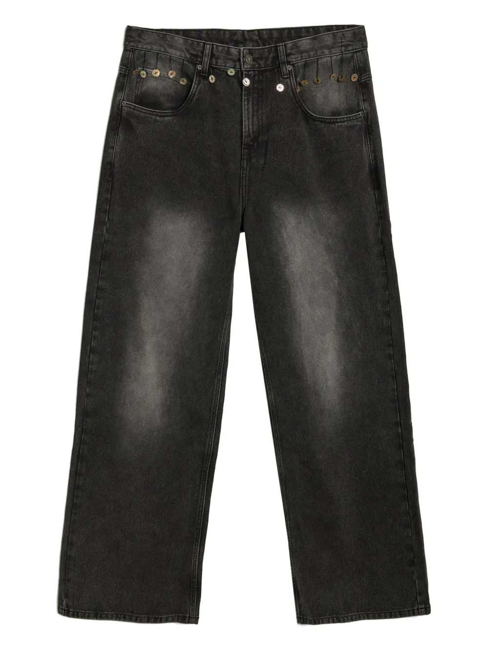 Glass Cypress Buttons hanging jeans | Black | Image 1