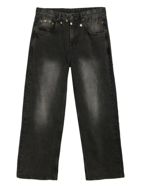 Glass Cypress Buttons hanging jeans