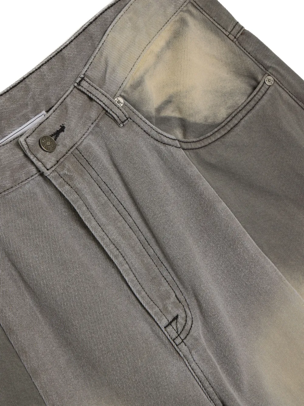 Glass Cypress Panelled Frayed Jeans In Gray