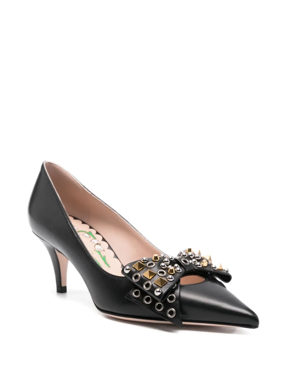 Valentino Studded Bow-detail Pumps In Black