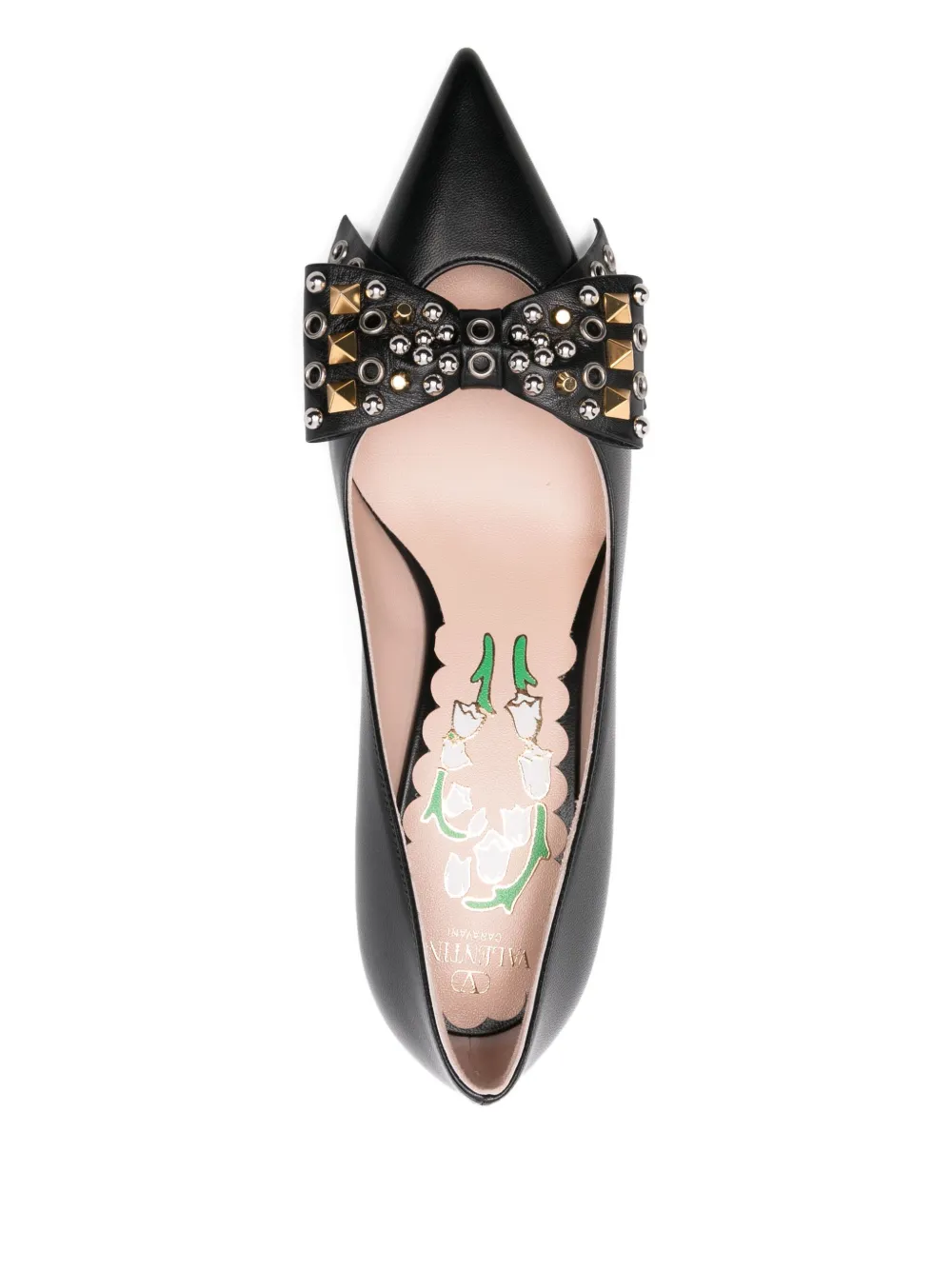Valentino Studded Bow-detail Pumps In Black