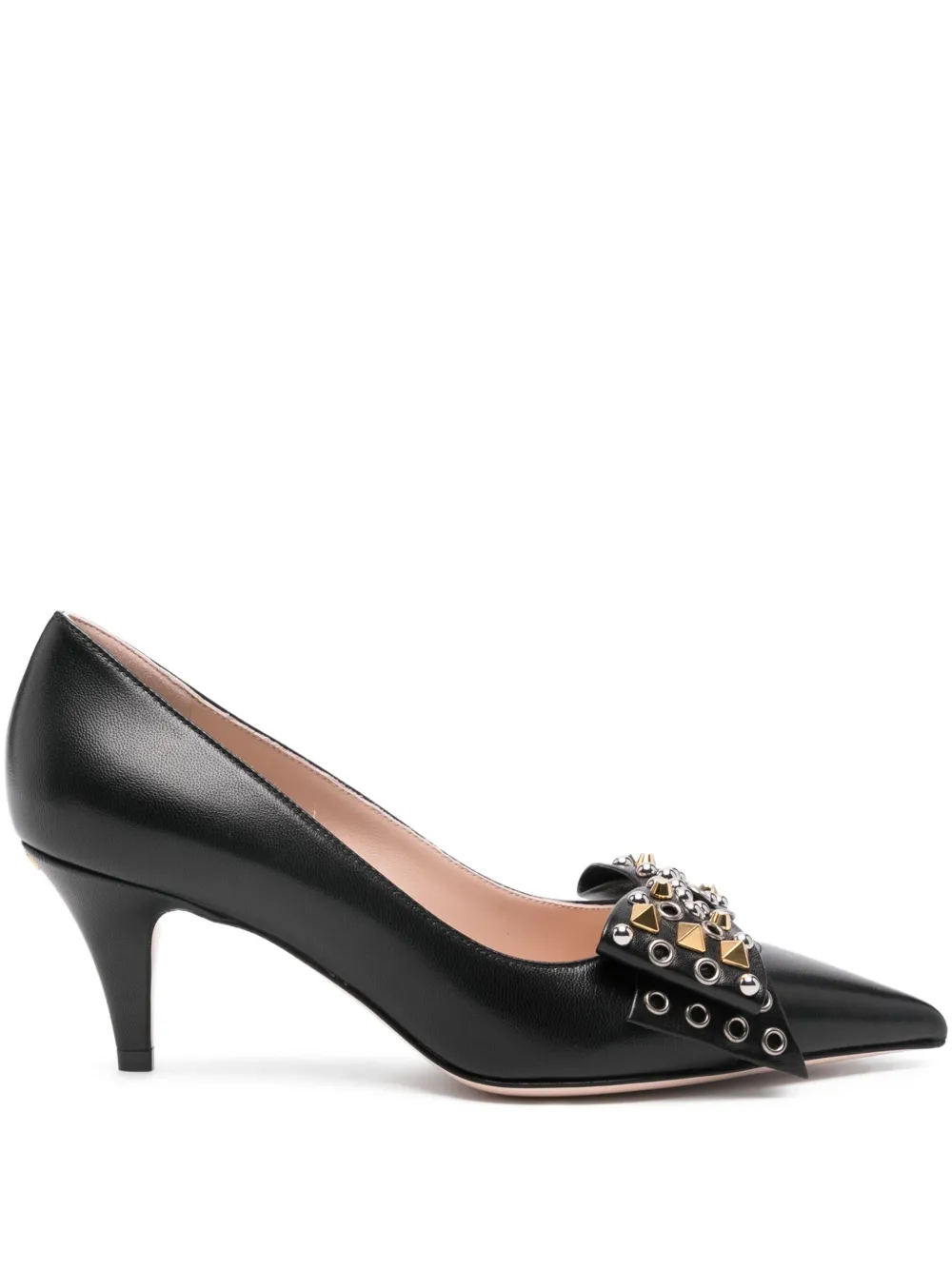Valentino Studded Bow-detail Pumps In Black