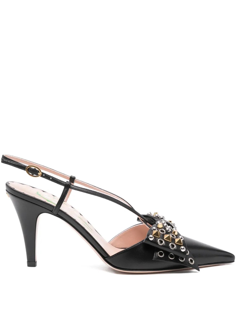 Valentino Garavani 85mm studded bow-detail pumps Zwart