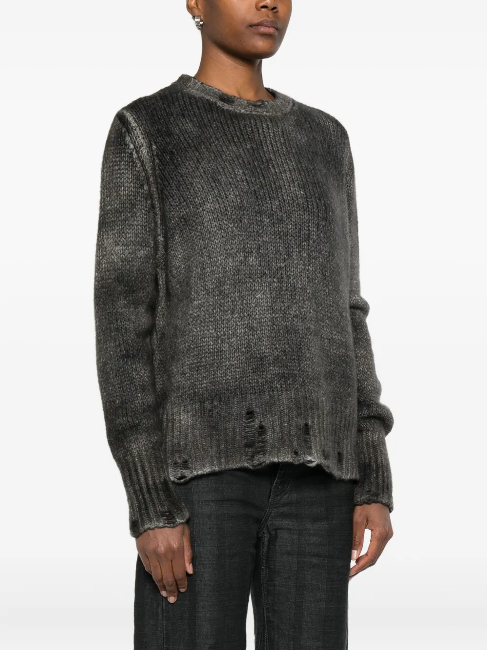 Avant Toi Kasjmier gerafelde trui Grijs