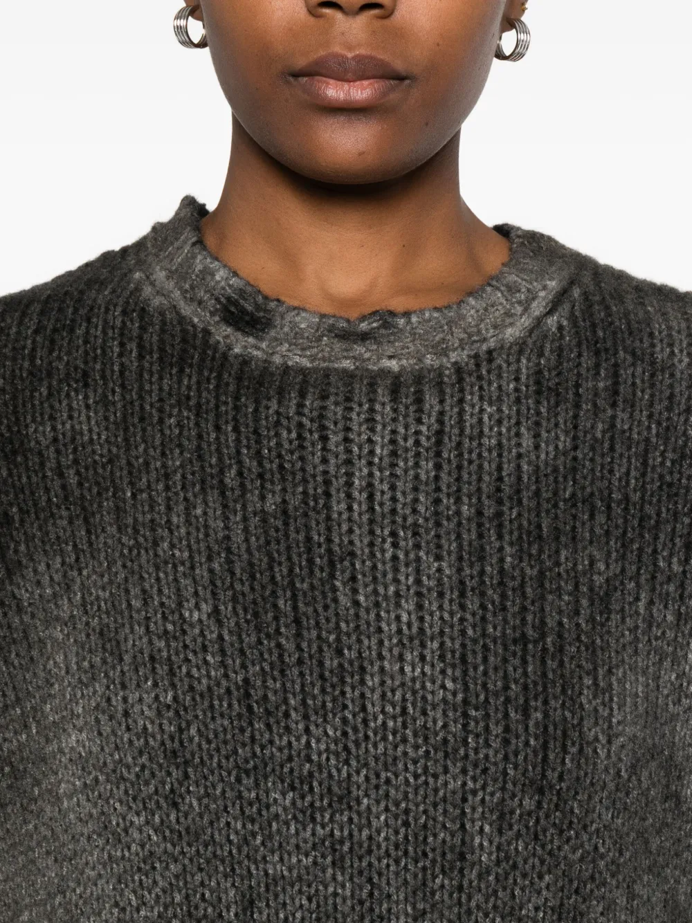 Avant Toi Kasjmier gerafelde trui Grijs