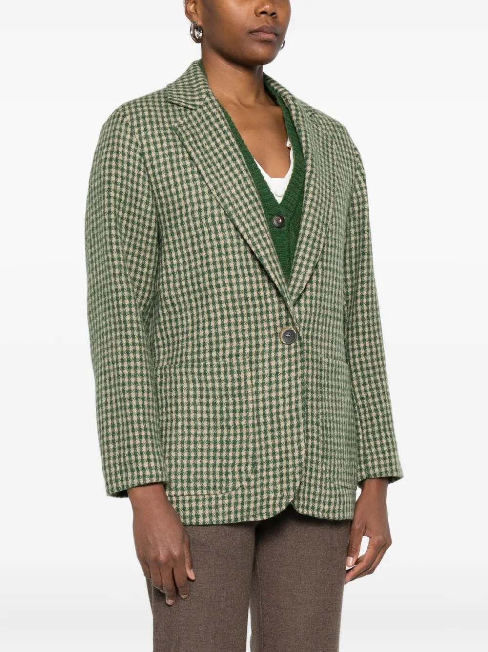 Diega Wool Blazer In Green