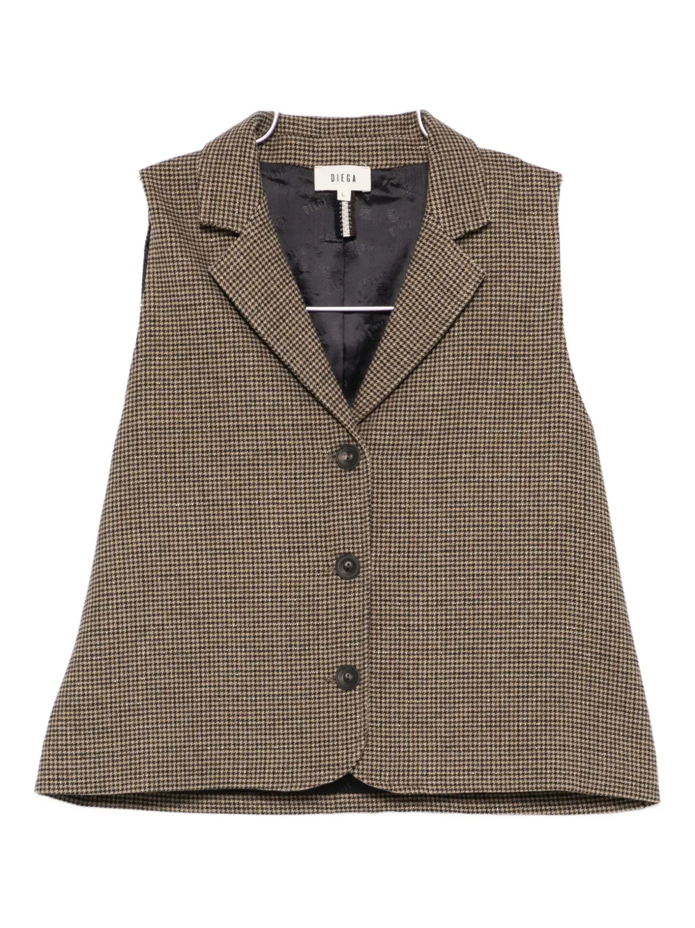 Diega houndstooth waistcoat | Brown | Image 1