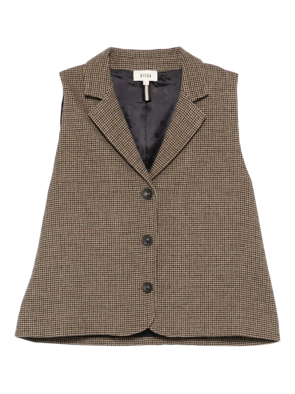 Diega houndstooth waistcoat - Brown