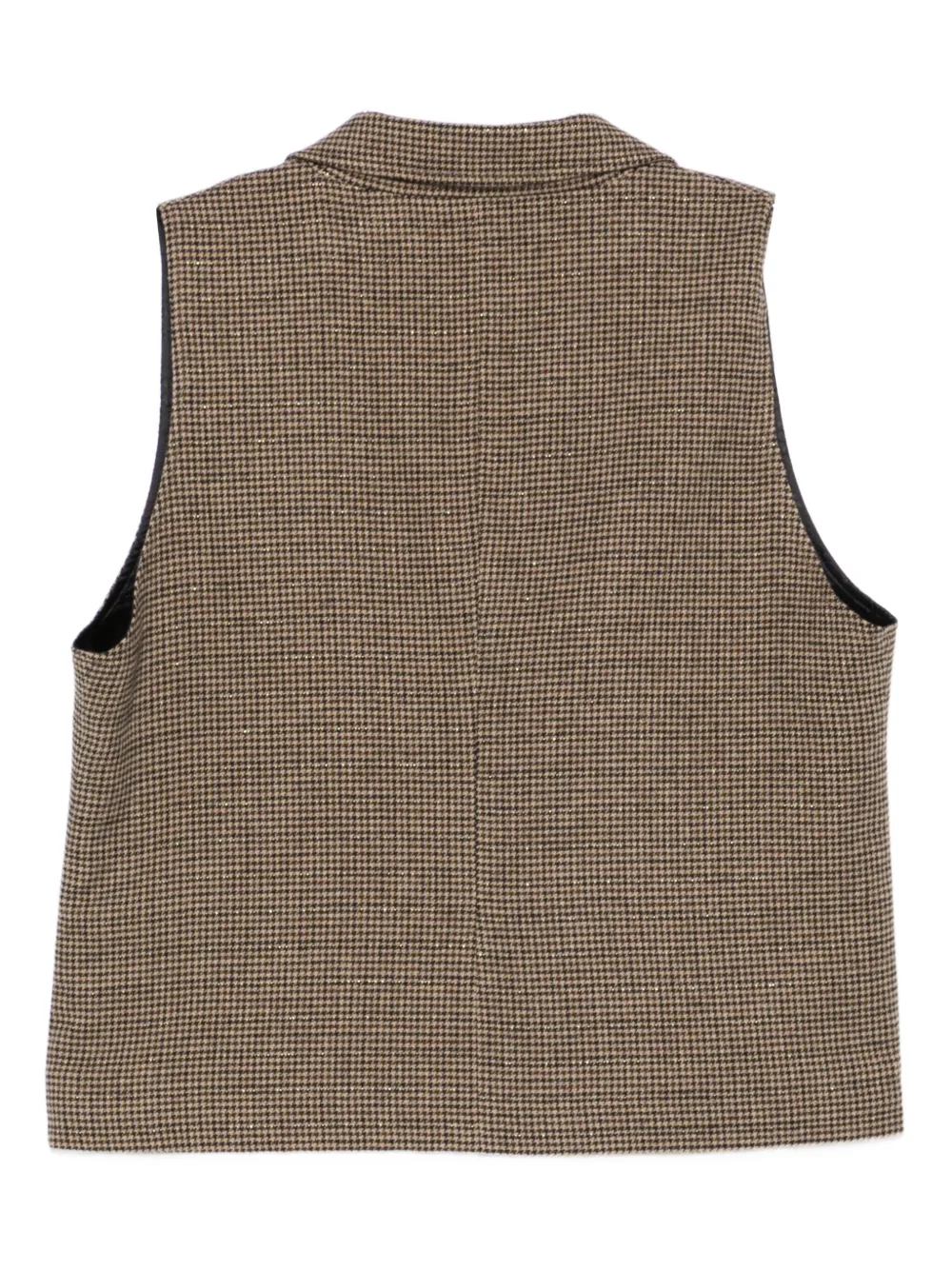 Diega Gilet met pied-de-poule print Bruin