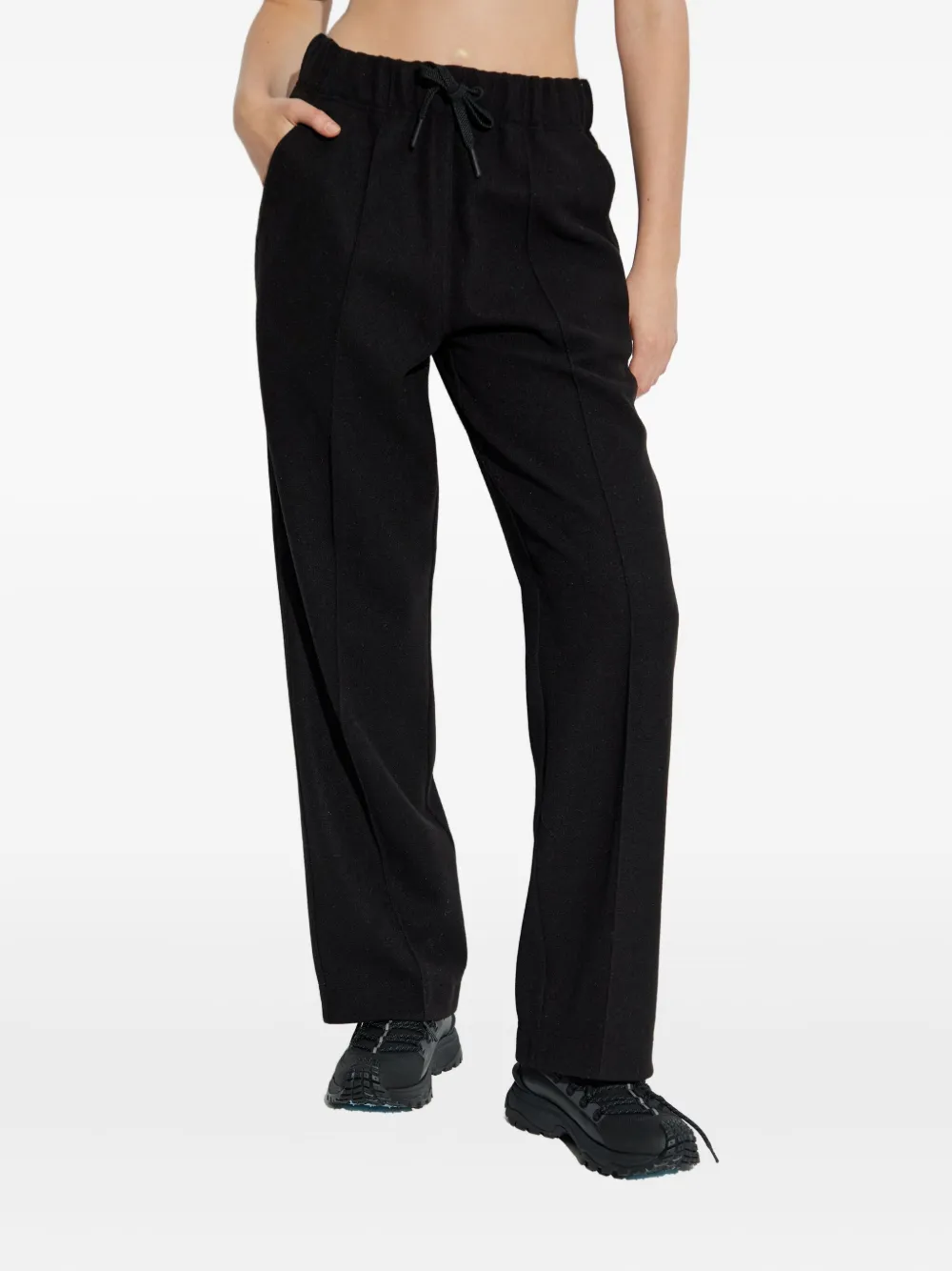 Moncler Drawstring Logo Track Pants In Black