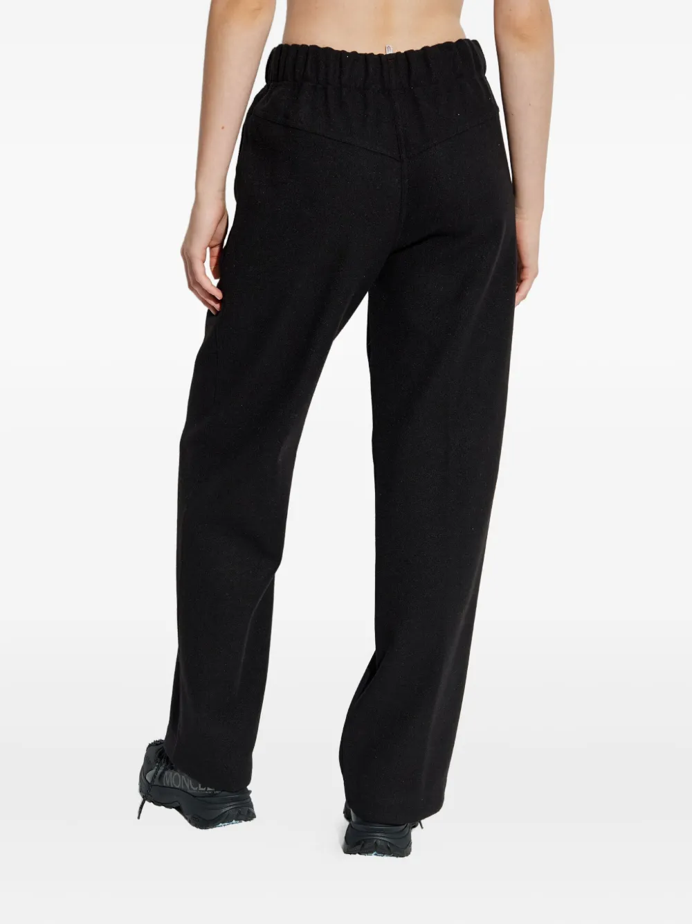 Moncler Drawstring Logo Track Pants In Black