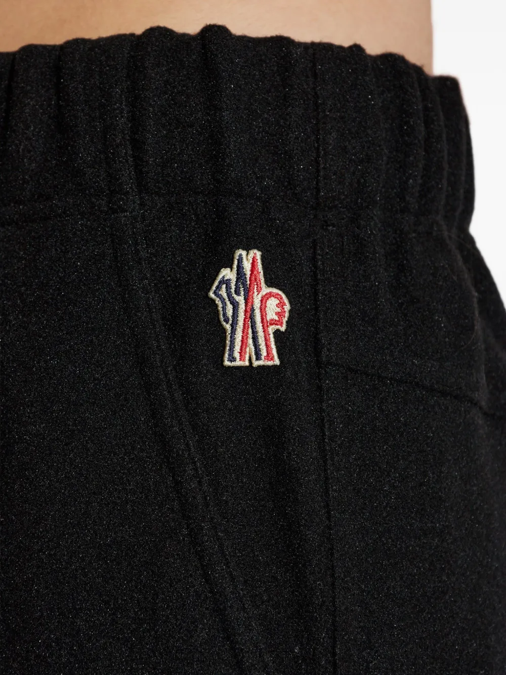 Moncler Drawstring Logo Track Pants In Black