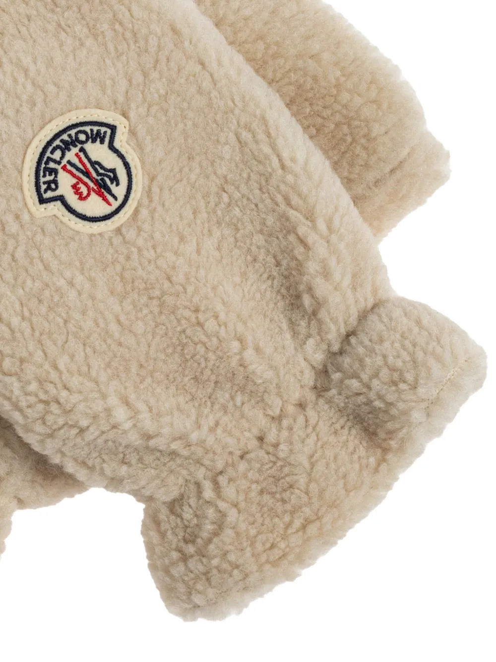 Moncler Logo-patch Fingerless Gloves In Neutral