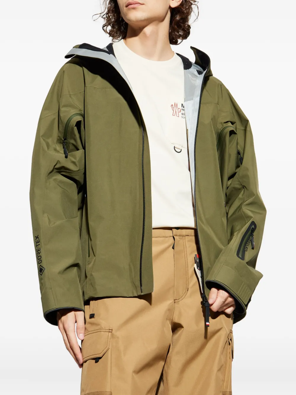 Moncler Grenoble Hinterburgs ski-jack met capuchon en rits Groen