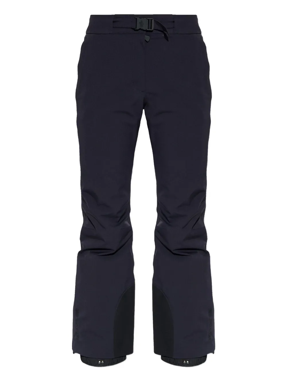 Moncler Buckle-detail Padded Trousers In Blue