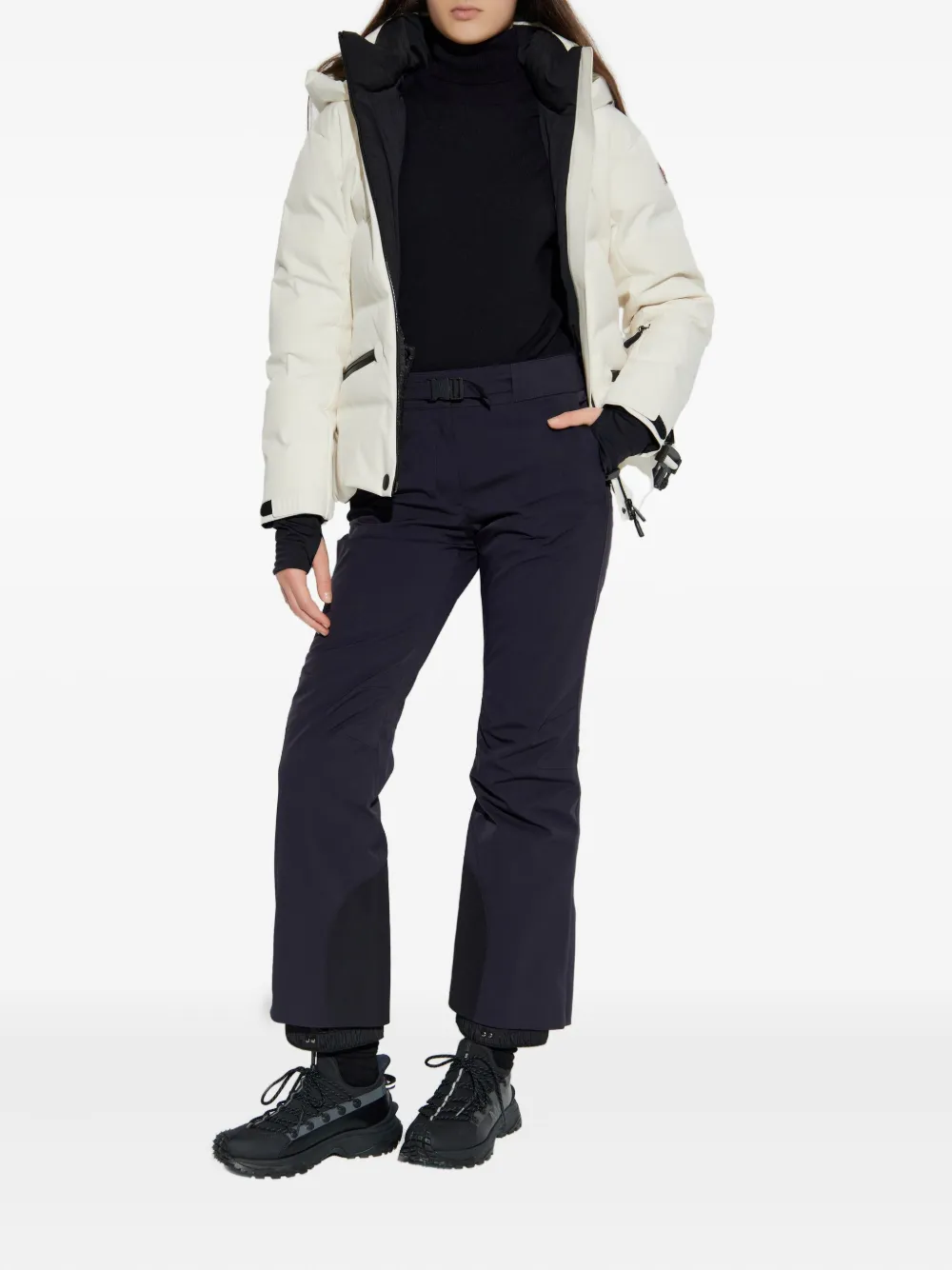 Moncler Grenoble buckle-detail padded trousers - Blauw