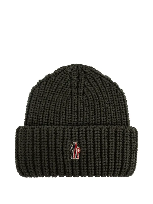 Moncler Grenoble Logo-patch Ribbed Hat in Green