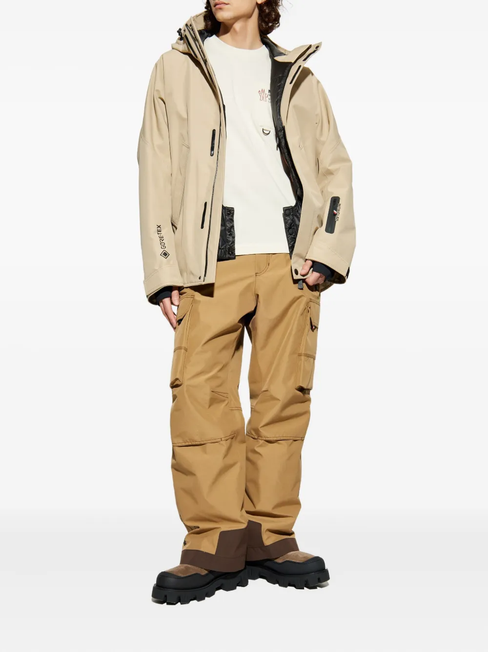 Moncler Grenoble Lambir hooded zip-up ski jacket - Beige