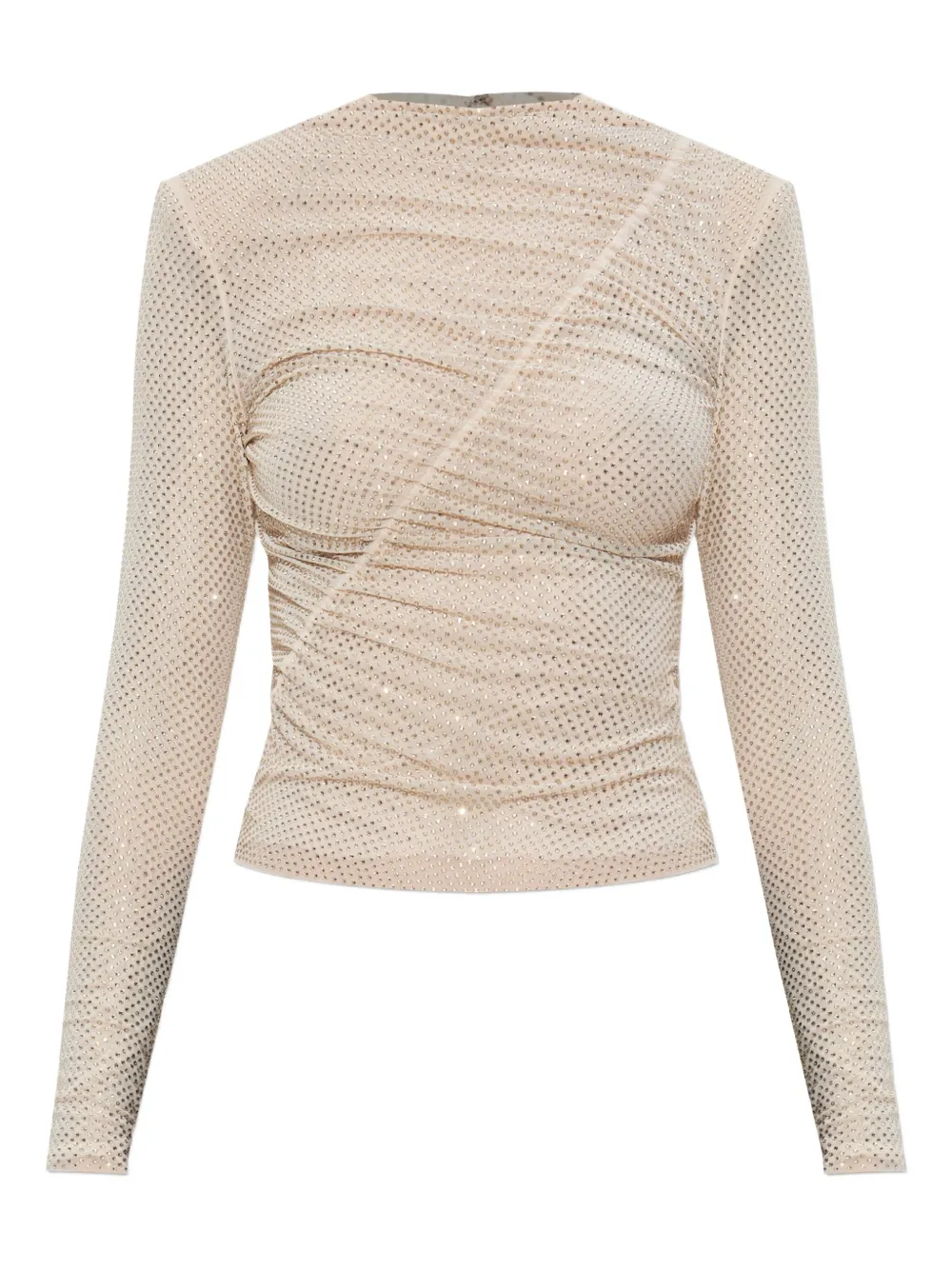 Self-Portrait Top met kristallen Beige