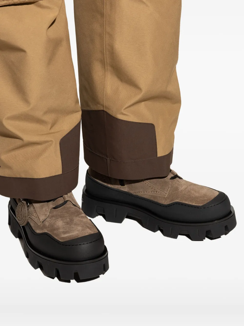 Moncler Peak-path Suede Lace-up Boots In Brown