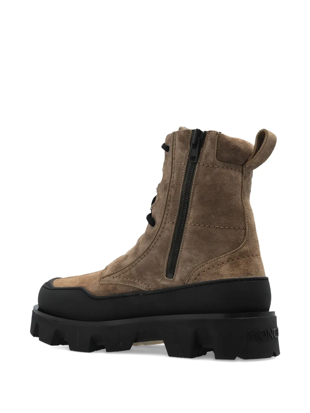 Moncler Peak-path Suede Lace-up Boots In Brown