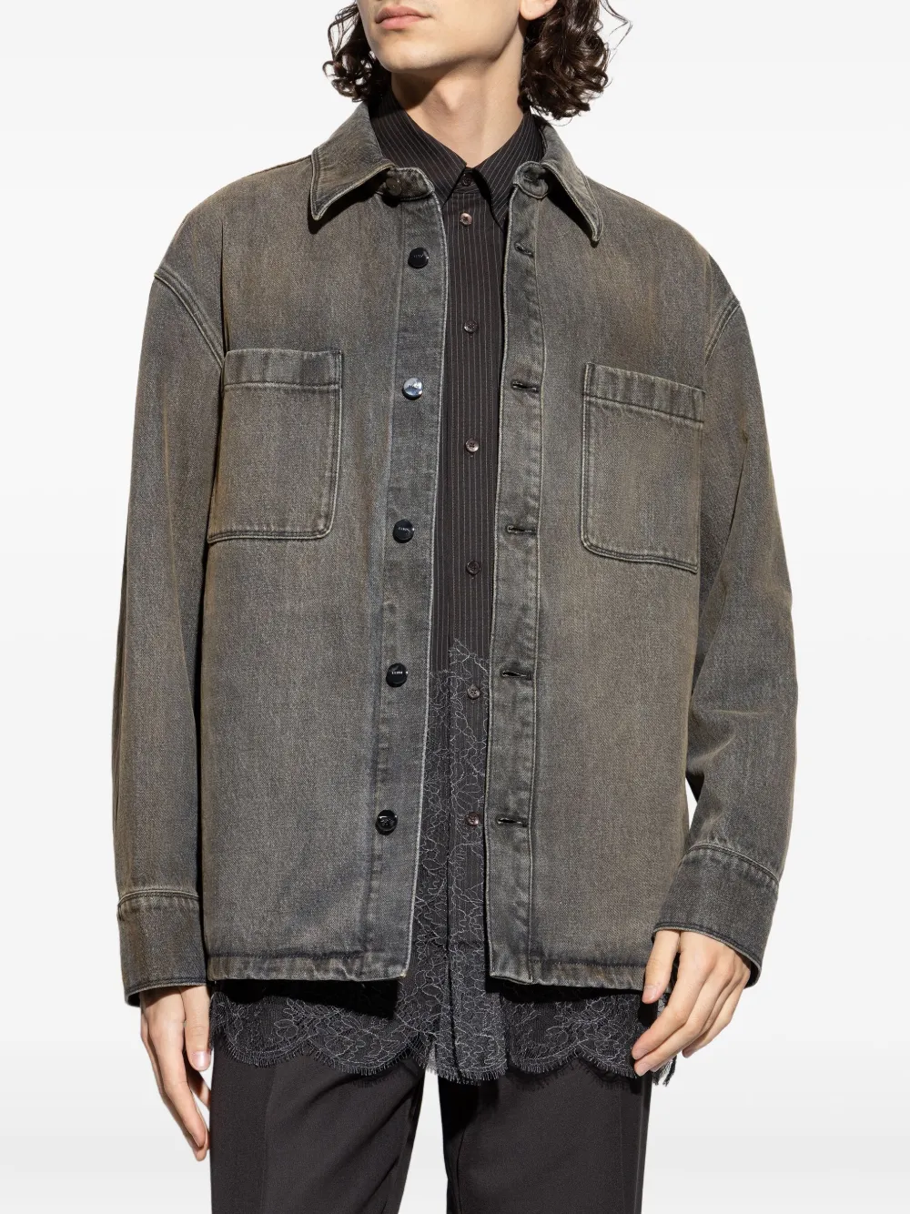  Fendi Patch-pocket Denim Jacket - Grey 