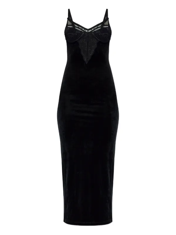 knee length dresses for ladies Self-Portrait Velvet Midi Dress