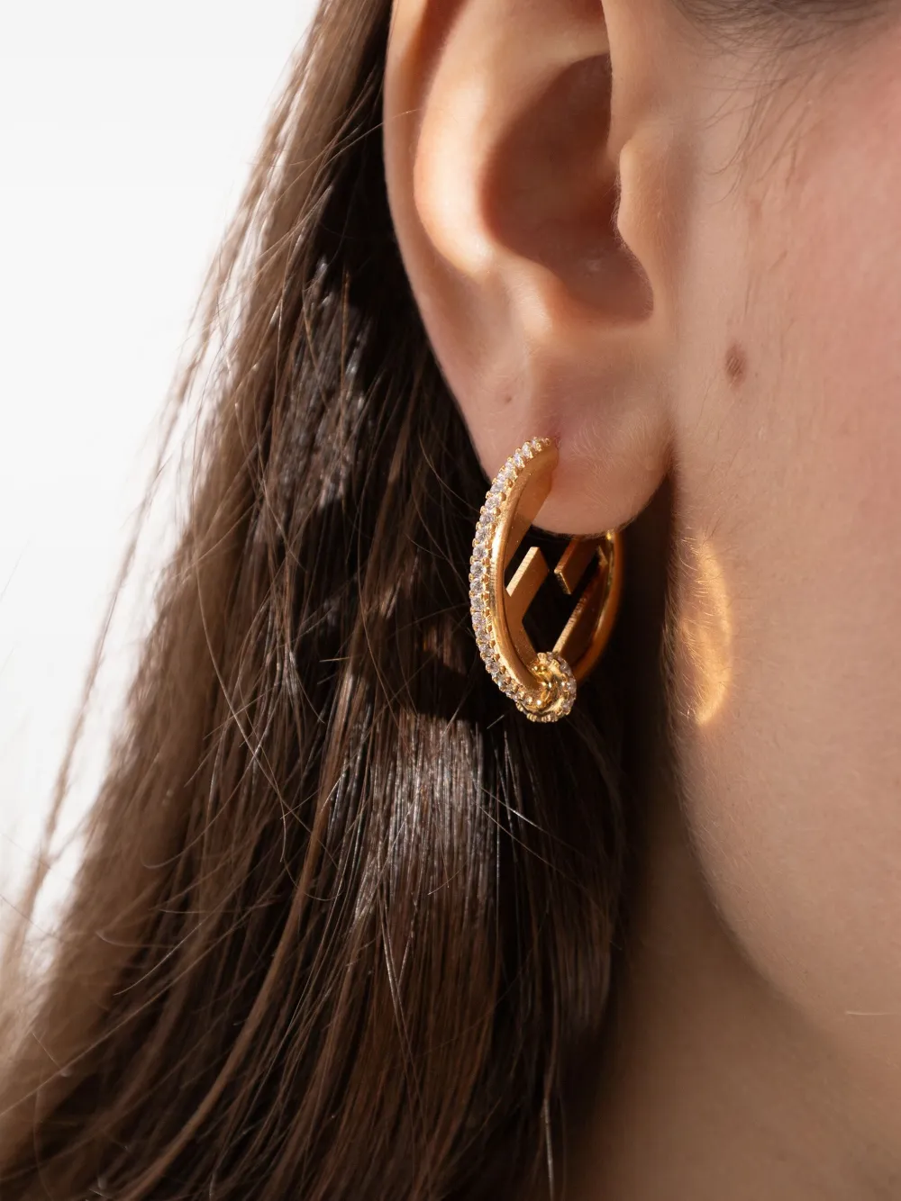 FENDI Oorbellen verfraaid met logo - Goud