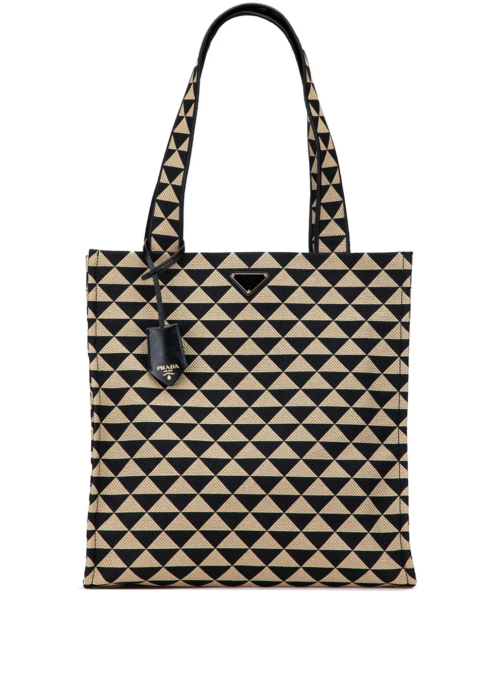Prada Pre-Owned 2013-2025 Embroidered Canvas Triangolo Symbole Prada Pre-Owned 2013-2025 Embroidered Canvas Triangolo Symbole