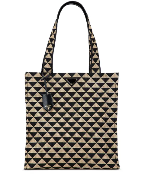 Prada Pre-Owned 2013-2025 Embroidered Canvas Triangolo Symbole Shopping tote bag