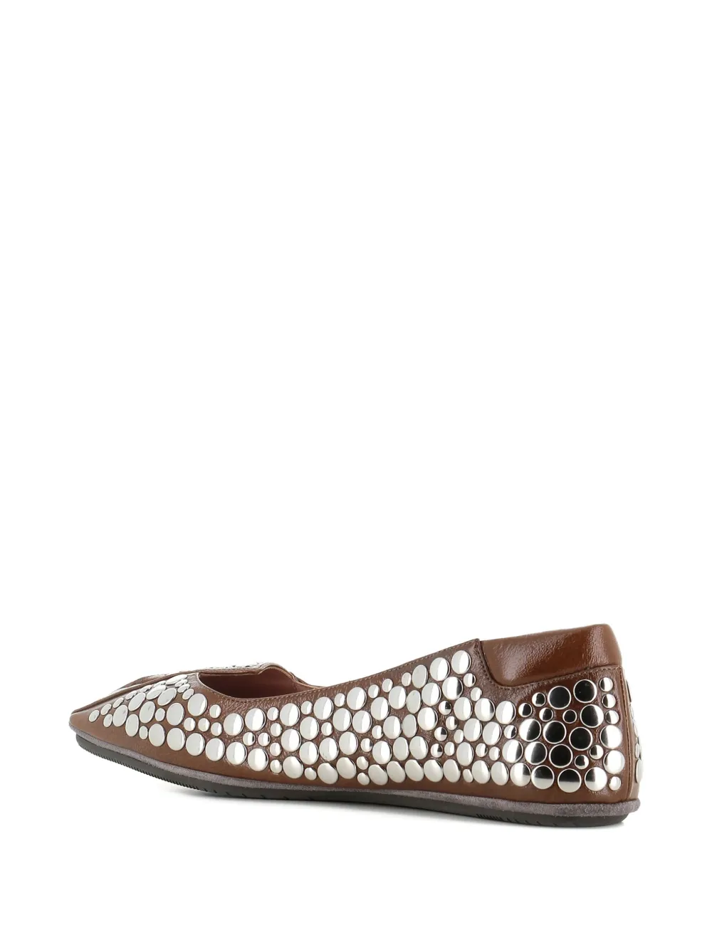 Dove Nuotano Gli Squali stud-embellished square-toe ballet flats - Bruin