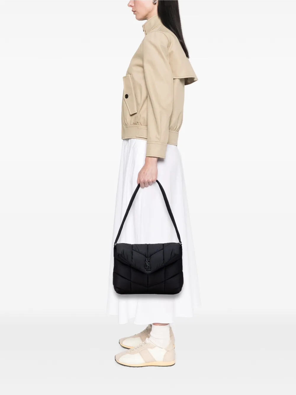 Saint Laurent Pre-Owned 2022 Quilted Econyl Nylon Lou Puffer Messenger Bag shoulder bag | Pre-Owned | Image 2