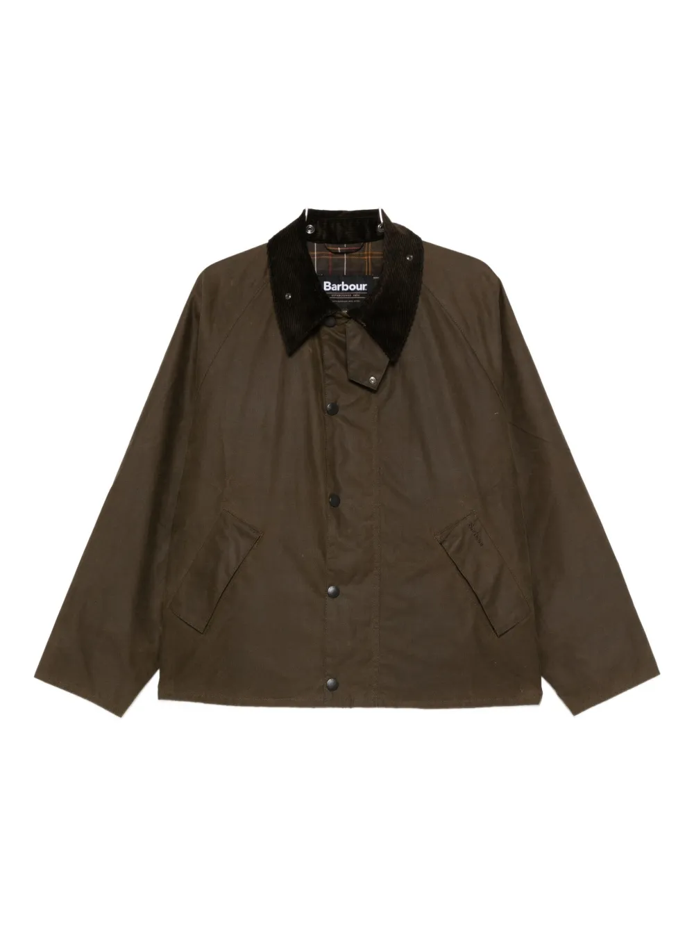 Barbour corduroy-collar jacket - Marrone